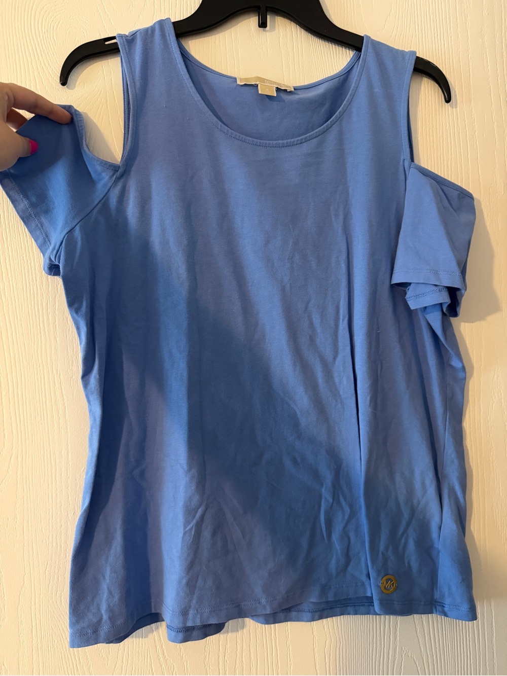 Michael Kors Cold Shoulder Top Casual Everyday Blue Top Size Small